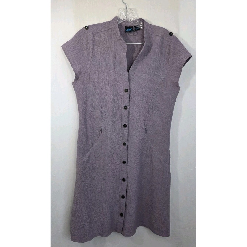 Eastern Mountain Sports Sz L Shirt Dress Purple Packable Easycare Lightweight